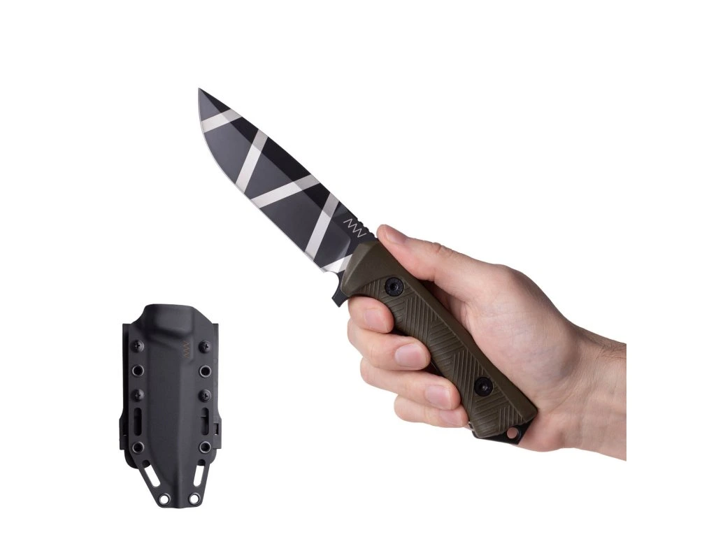 ANV P250 -Kydex Black, Blade: Ceracote Black CAMO, GRNPU Olive.